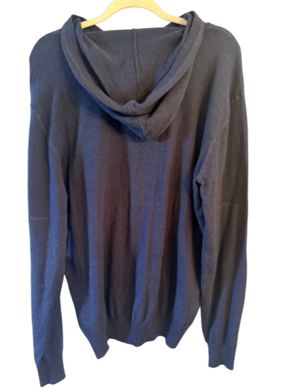 NWT Linksoul Cotton Cashmere Hooded Sweater Large Navy - Picture 3 of 9